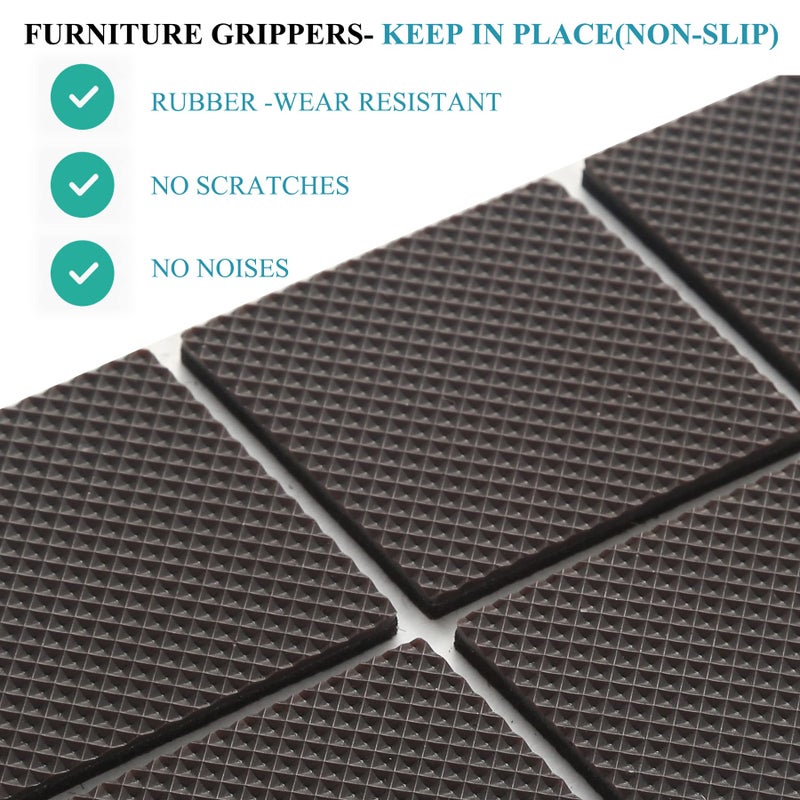 Furnigear Non Slip Furniture Pads - Round, Square, Rectangle, Furnigear Premium 129 Pieces Furniture Grippers Chair Leg Pads Self Adhesive Rubber Chair Feet- Anti Scratches Furniture Pads for Hardwood Floors - Image 4